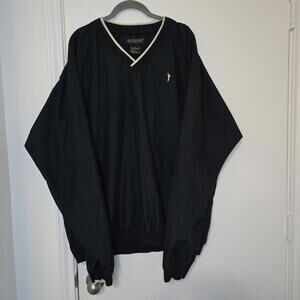 VTG Austin Golf Tour Men’s Windbreaker Pullover Black V-Neck Long Sleeve Size XL